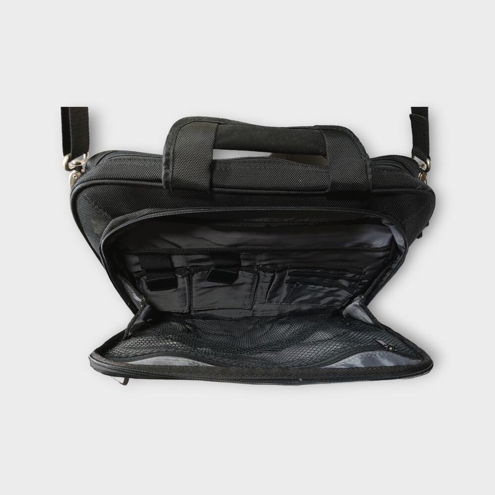 Dell Logo Black Nylon Laptop Travel Bag Adjustable Strap W16.5" x H13" x D 4.5" - Picture 4 of 7